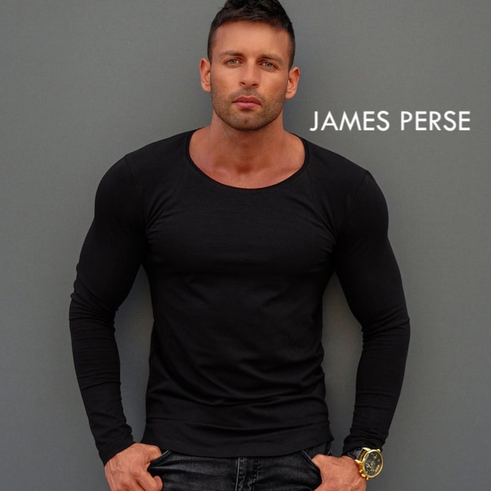 James Perse Scoop Neck Ribbed Long Sleeve T Shirt Medium JP size 2 Gently worn